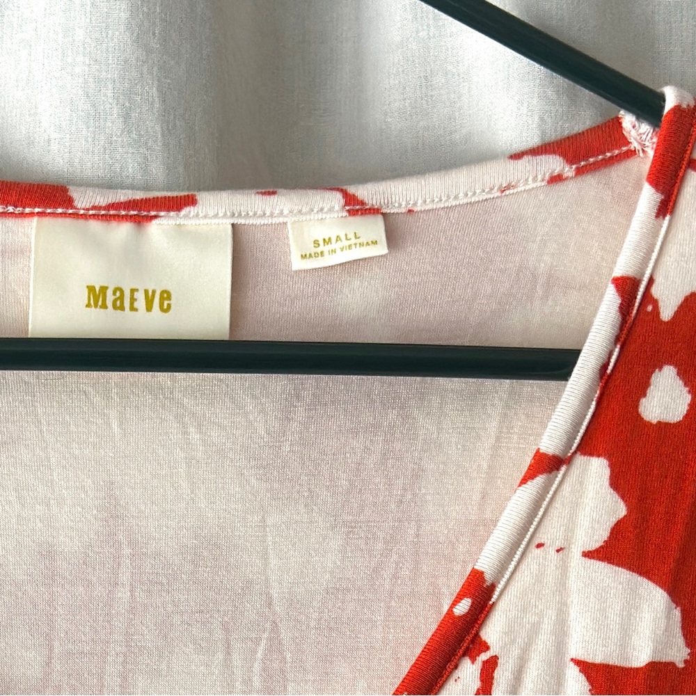 Anthropologie Maeve Summer Breeze Dress in Orange/Cream - Picture 6 of 7